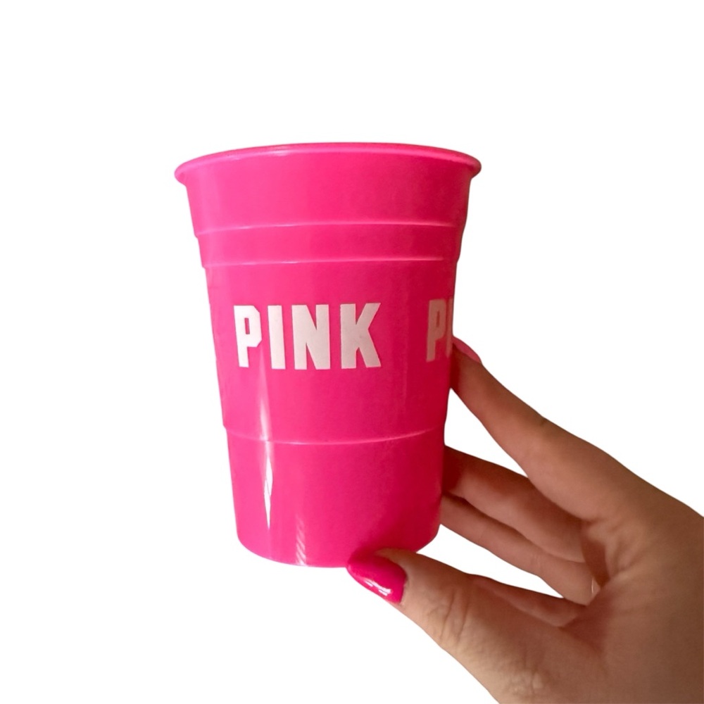 3 FOR $15 PINK Victoria's Secret Pink Nation White and Pink Party Cup